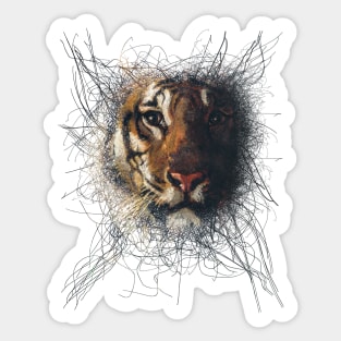 Digital Art - Bengal Tiger Sticker